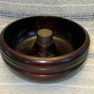 Vintage Heavy Wood Nut Bowl